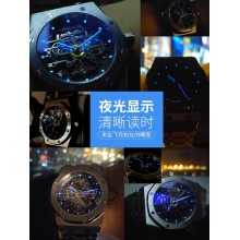 飞克 FM019HOT新款钢带手表男全自动机械表镂空男士时尚防水夜光精钢男表
