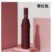 十骨全自动晴雨伞黑胶男女商务加大双人折叠配色