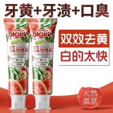 百力巨人 双效美白去口臭牙膏(水果香型) 3支